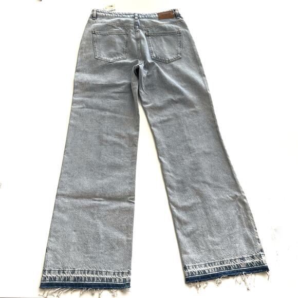 DESIGUAL Flower Embroidered Wide Leg Slit Hem Jeans Size 14 NWT - Picture 7 of 14